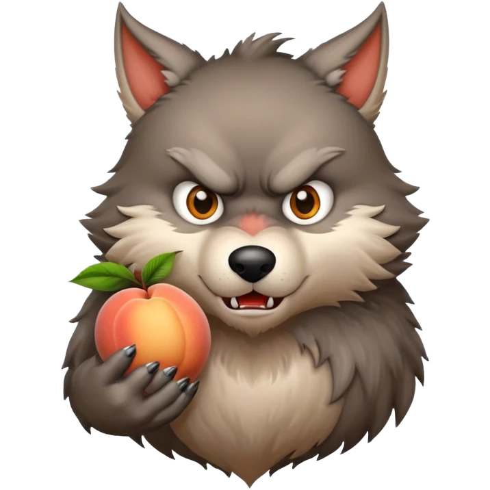 Big bad wolf with a peach  emoji