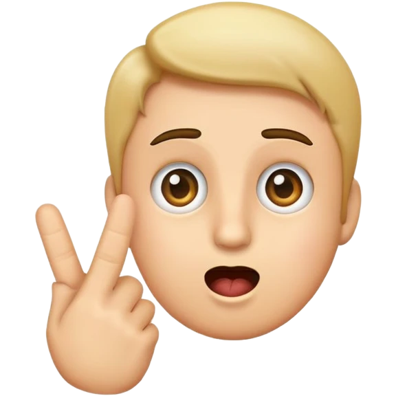 Emoji with the index finger next to the cheek mouth to emoji
