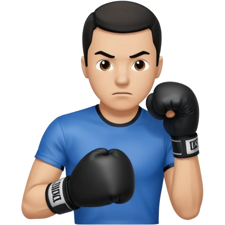   آدمی که بکس میکنه بالباس ابی دستکش مشکی مرد باشه emoji
