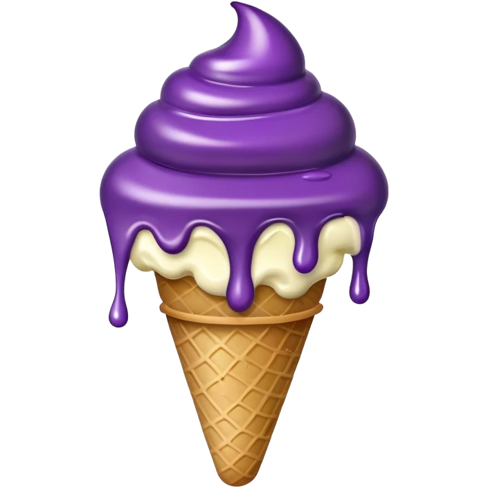 eggplant ice cream dripping off  emoji