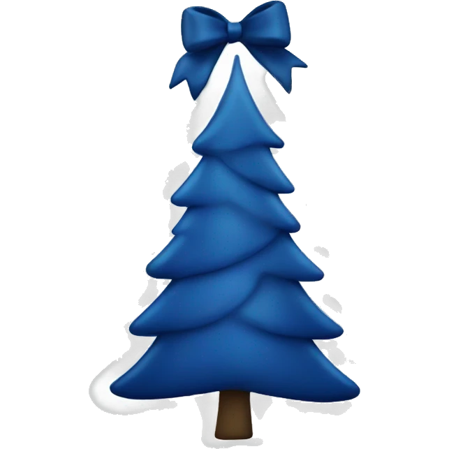 dark blue christmas tree with white bow emoji