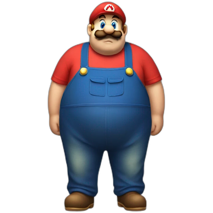 extremely obese Mario emoji