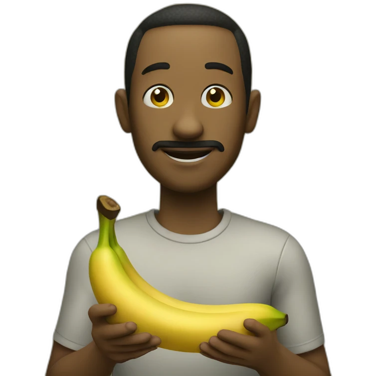super weird person holding banan emoji