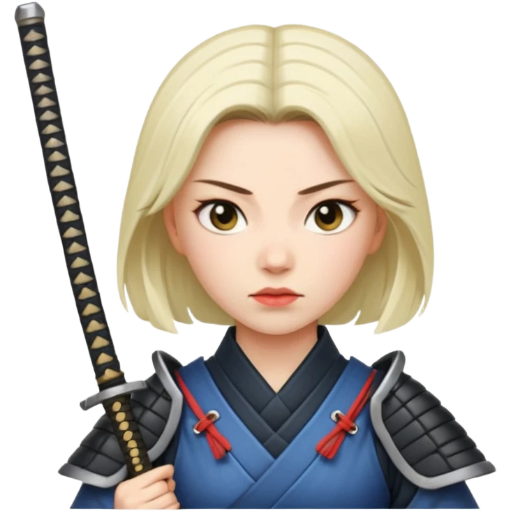 lady samurai holds katana emoji