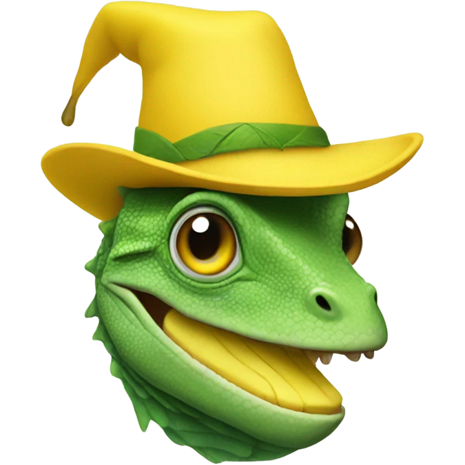 Lizard with banana hat emoji