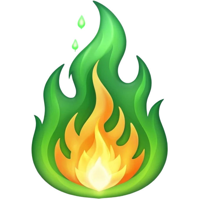 Green fire emoji