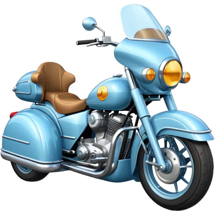 light blue motorcycle with sidecar emoji