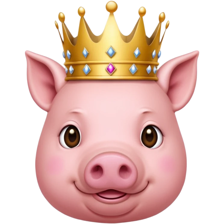 Royal pig wearing a crown emoji