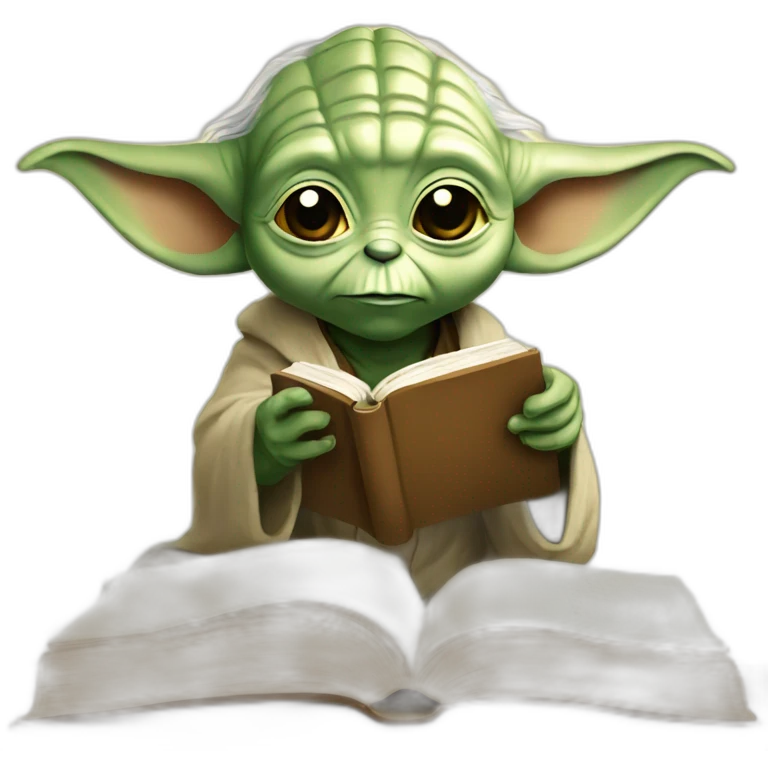 yoda drinking read a book emoji