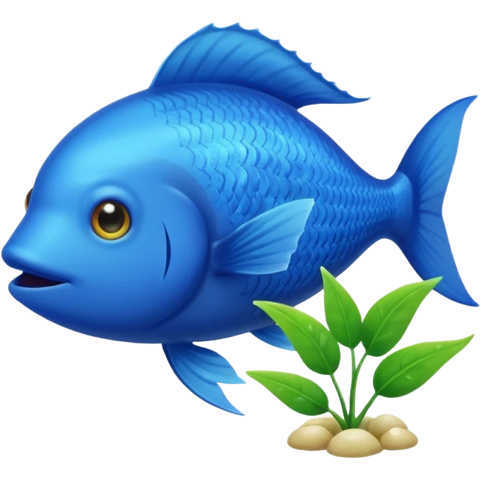 A fish eating a plant emoji