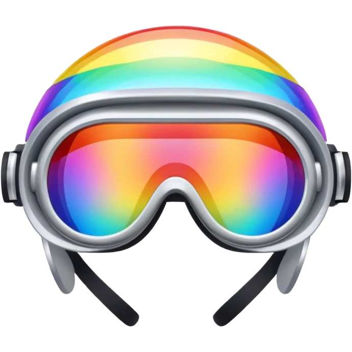 silver simulation rainbow visor goggles  emoji