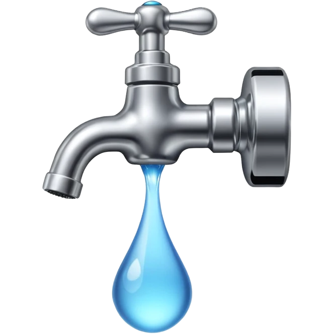 a tap with a small water droplet at the end emoji