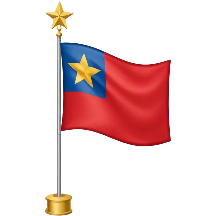 Bandeira do Pará em cor vermelho e um banco n vertical e uma estrela dourada no centro emoji