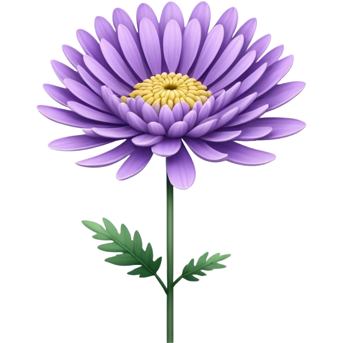 single Lavender Chrysanthemum, straight stem emoji
