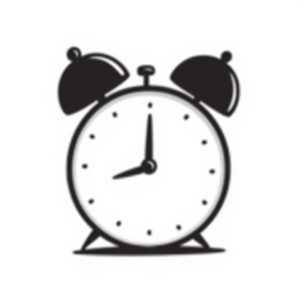 alarm clock with bells hand drawn doodle emoji