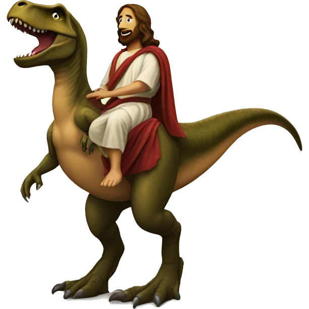 Jesus on T-Rex emoji