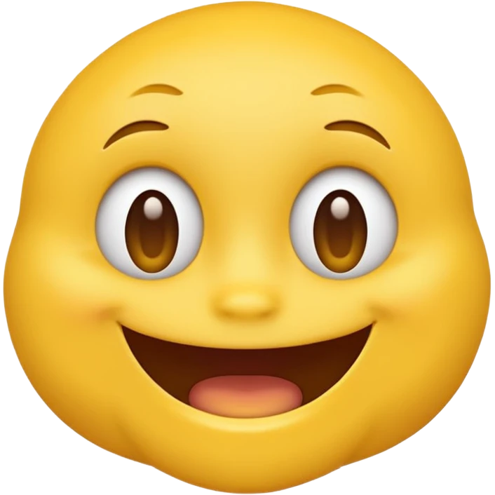 create an like yellow emoji that looks teally relaxed and smiles more on one site than another like one part of the mouth is wider up then the other. ONE part of the mouth should smile more then the other party emoji