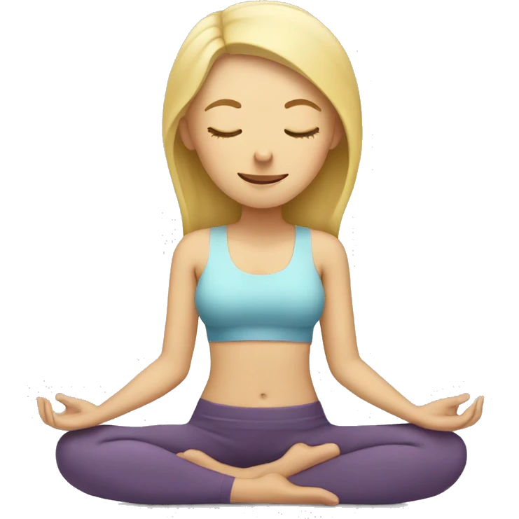 Blonde lady doing yoga with closed eyes emoji