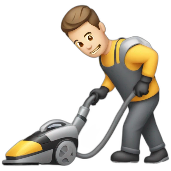 Man using vacuum cleaner emoji