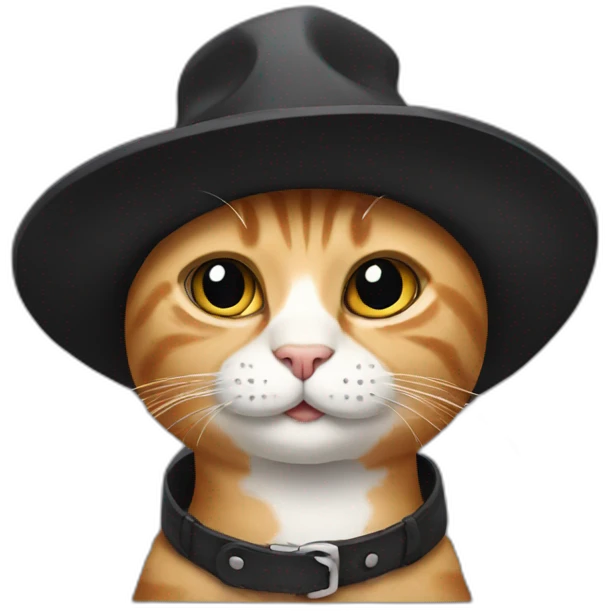 Cat with black hat emoji