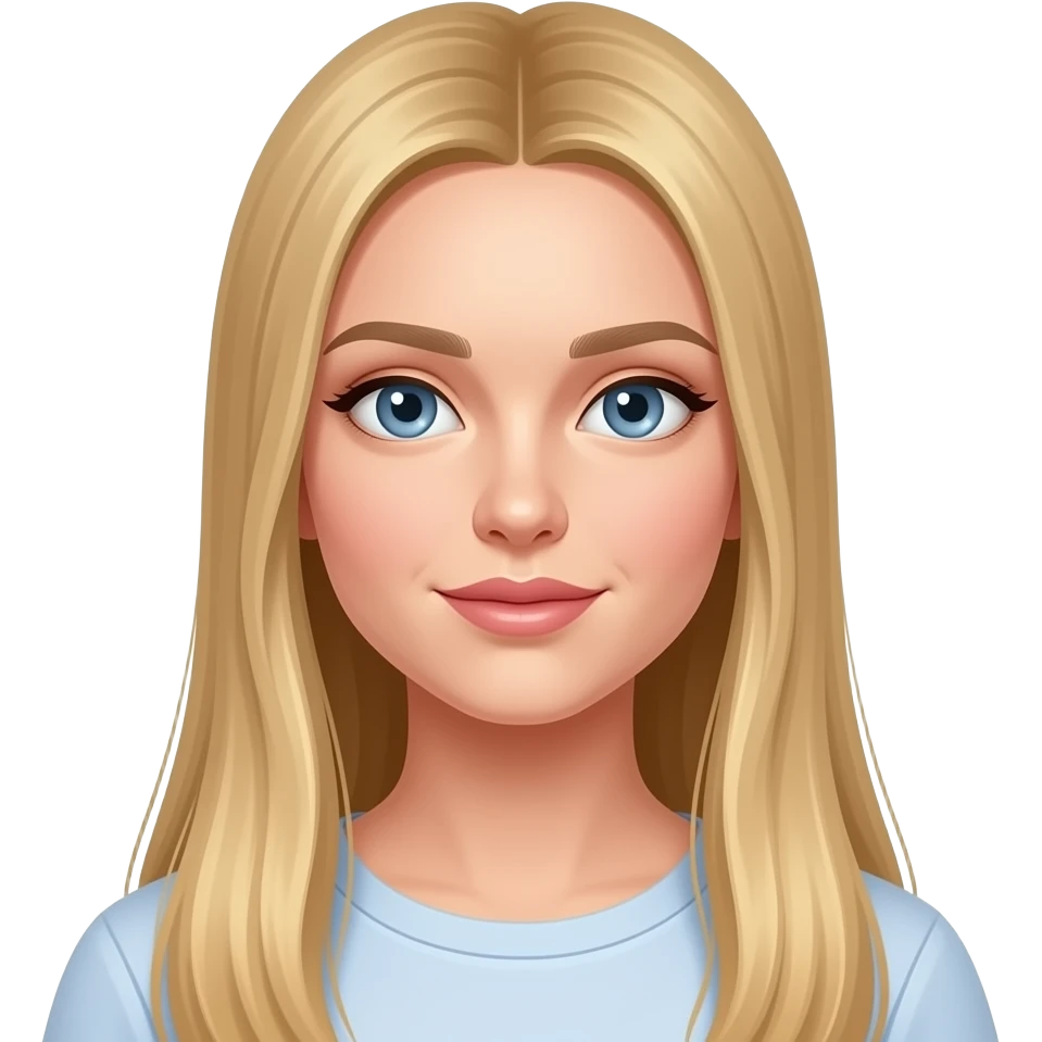 fai un set di emoji come soggetto una bella ragazza russa bionda capelli lisci lunghi e occhi chiari emoji