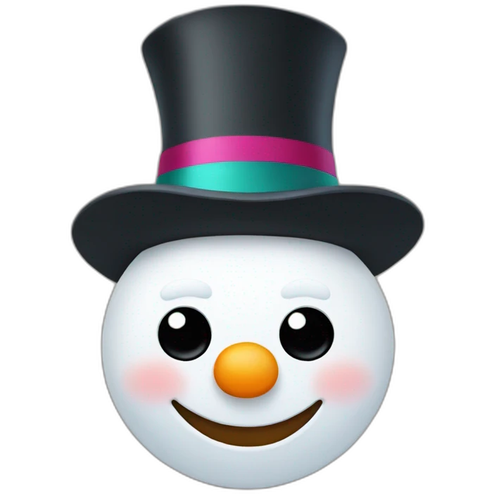 snowman with New Year's hat emoji