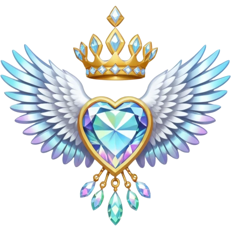 holy diamond emblem with white wings and diamond in the middle emoji
