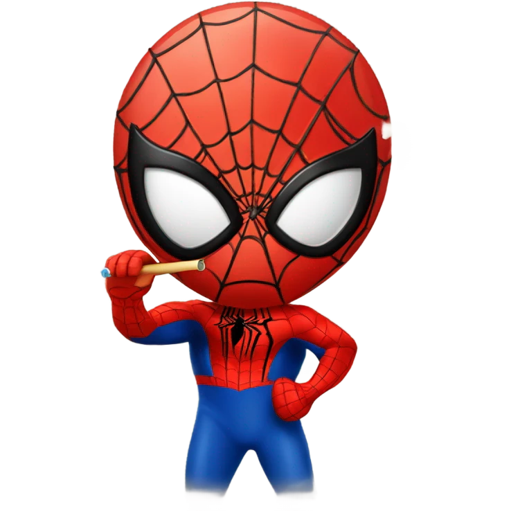 Spider-Man blowing a party blower emoji