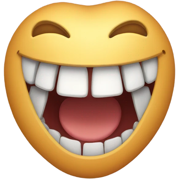 a emoji laughing with 2 very large buck teeth emoji