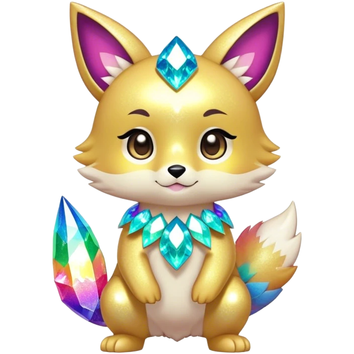 Cute Kawaii Chibi Anthro Sona Pretty Shiny Colorful Sparkly Fakemon Full Body emoji