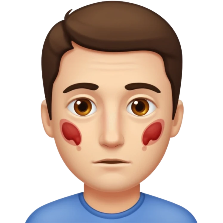 ecchymosis on the man face emoji