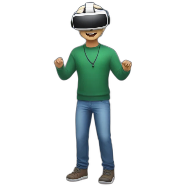 full body david in vr headset christmas emoji