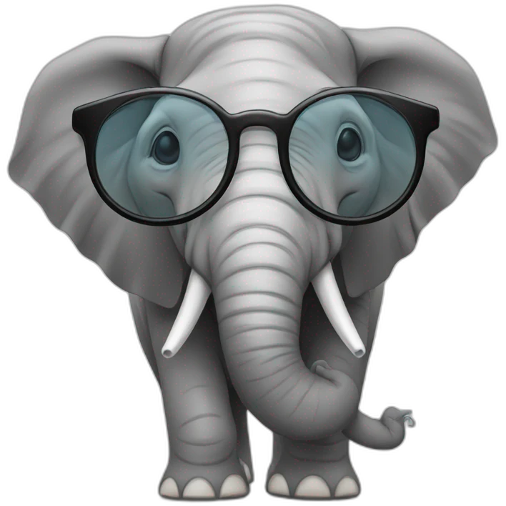 Un éléphant avec des lunettes emoji