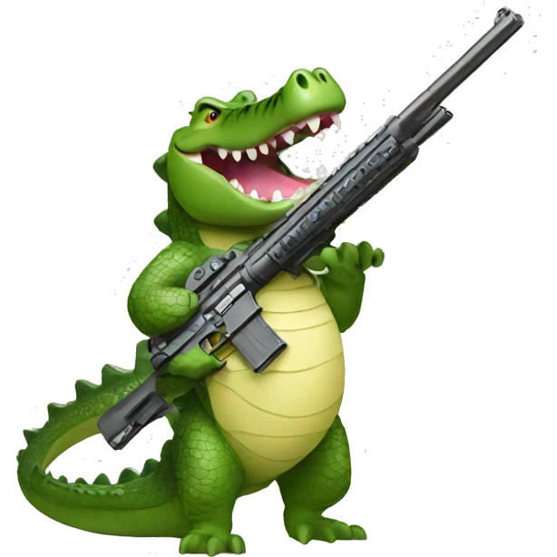 Crocodile with a gun emoji