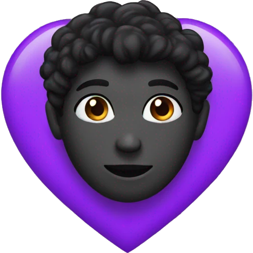 Half black and purple heart emoji