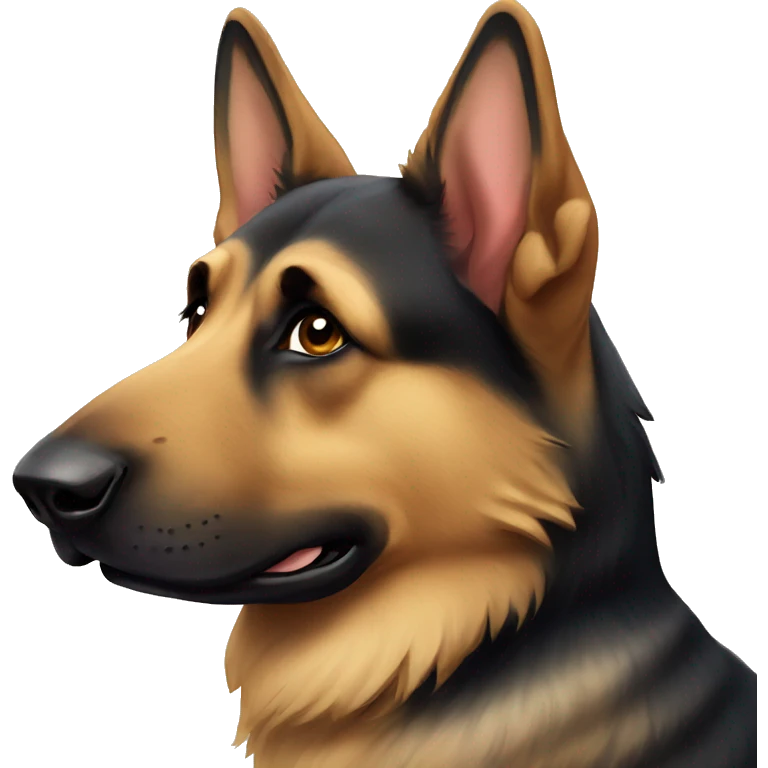 German shepherd long dog emoji
