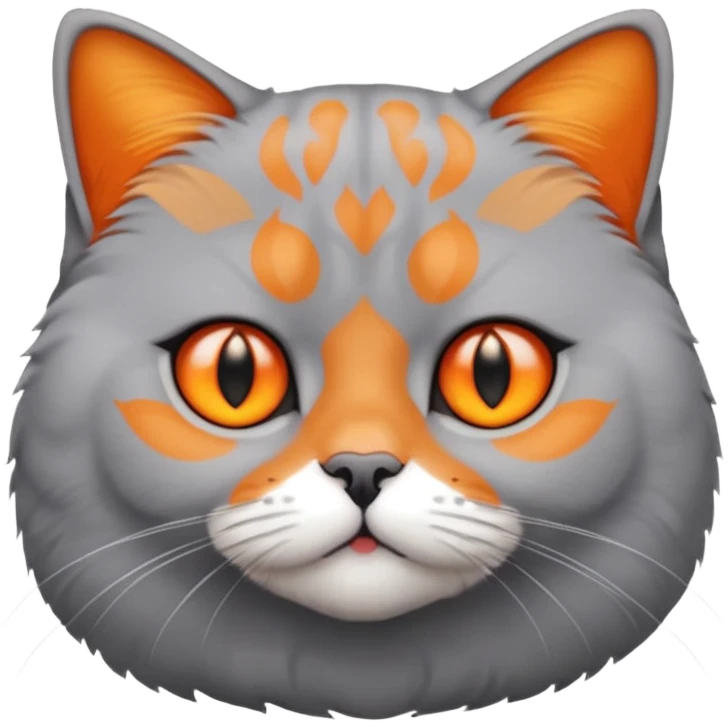 make british shorthair emoji's, female, grey furr, orange eyes emoji