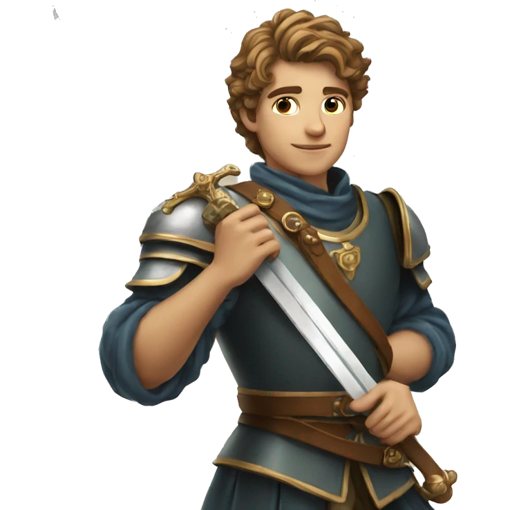 handsome renaissance youth holding sword emoji