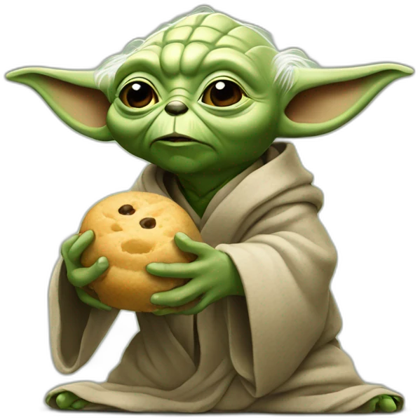 Yoda qui mange un dog emoji