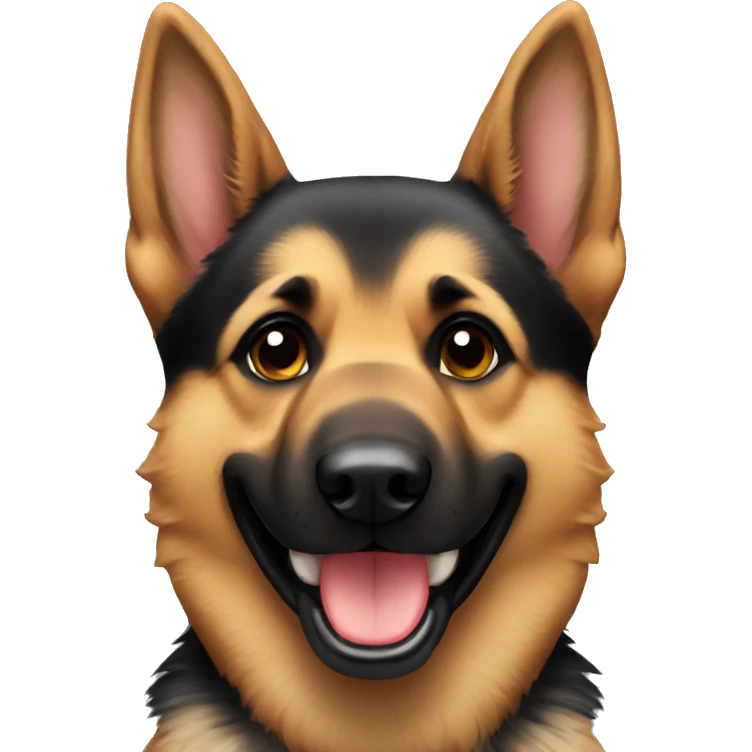 German Shepard huge smile emoji