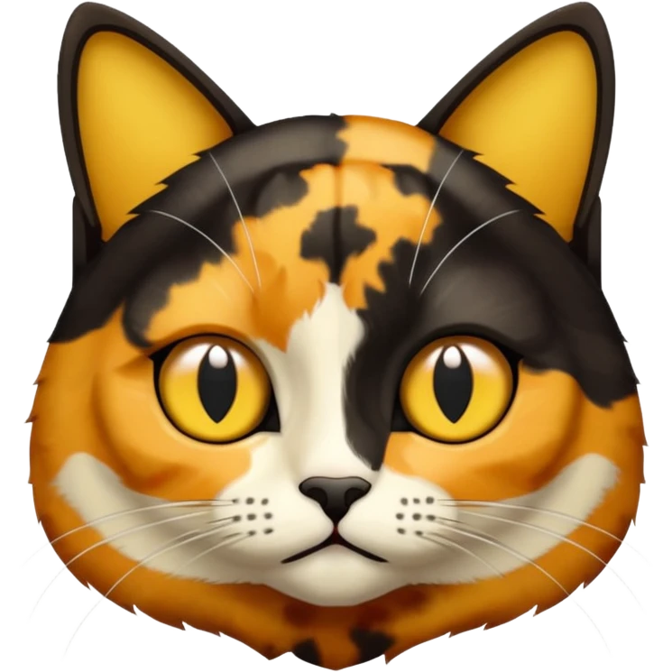 Half black and half yellow tortoiseshell cat no white emoji