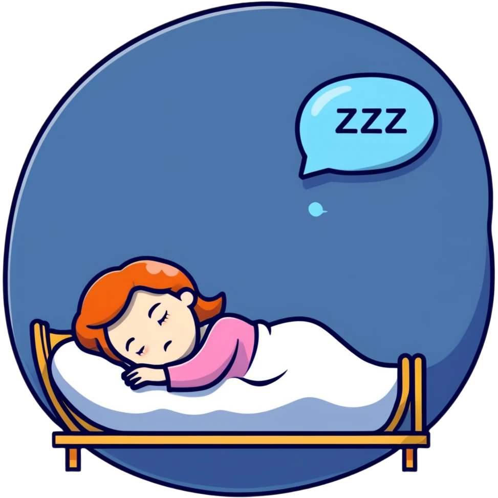 girl sleeping with zzz bubble and snoring emoji
