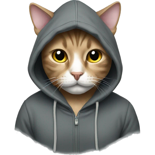 cat wearing a hoodie emoji