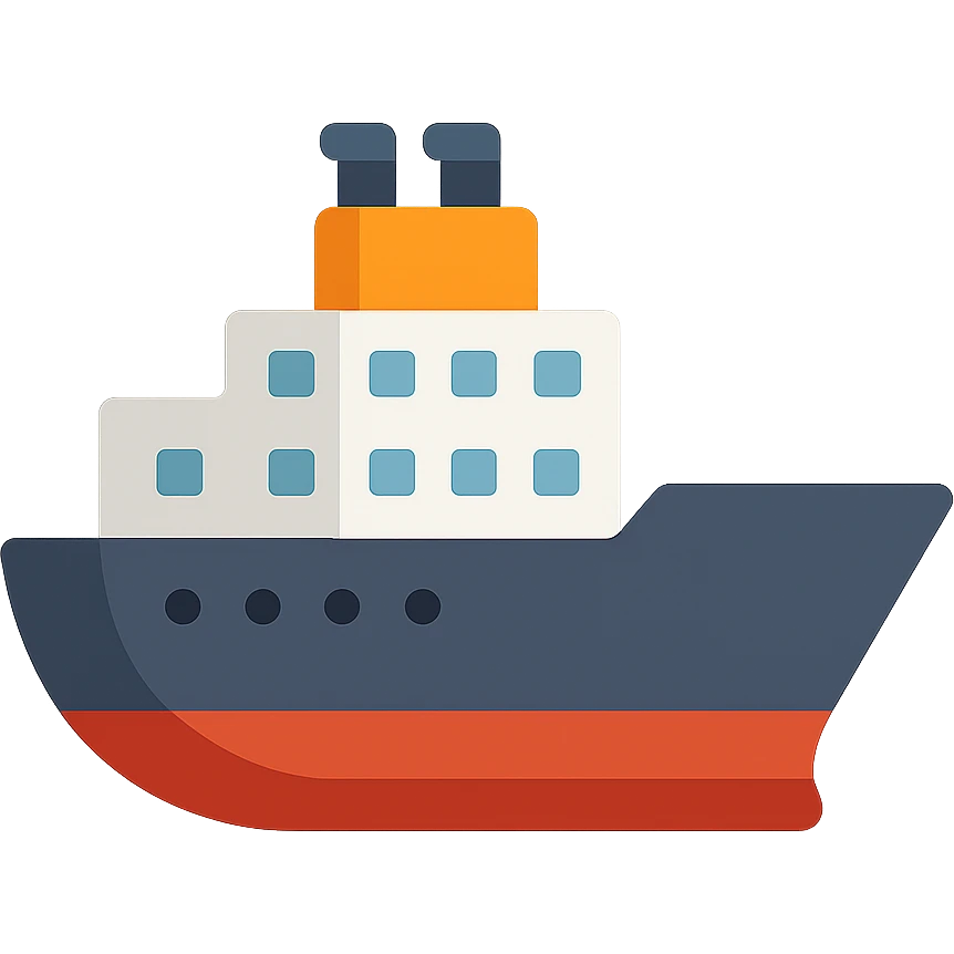 Flat design style ship emoji