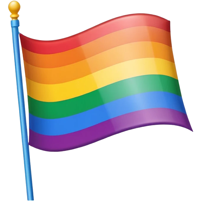 gay pride rainbow flag, waving, vibrant colors, simple style emoji