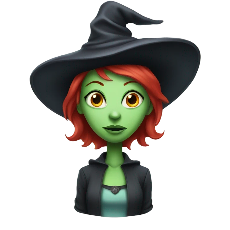 [politically incorrect, (
	{ female, alien, witch, color: light green, hair:red, eyes:cat} ]

	 emoji