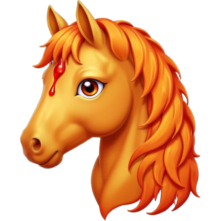 Sad fire horse emoji  emoji
