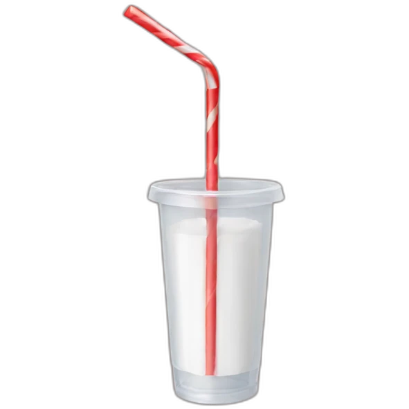 plastic straw red and white emoji