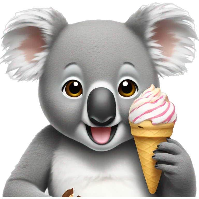 Koala eating ice cream emoji