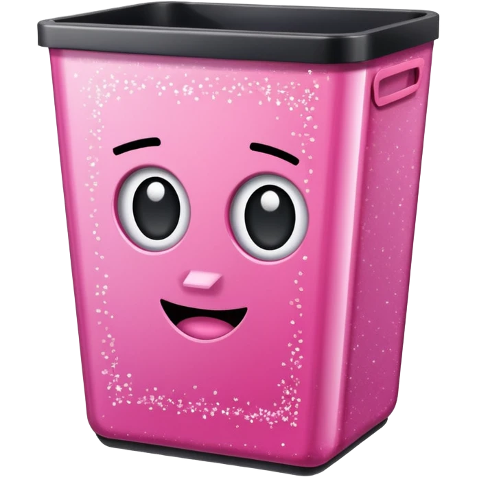 aesthetic rectangular glittery pink shiny office trashcan emoji